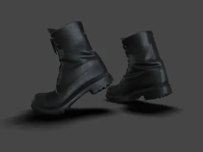 SHOE-003 Moonwalk Black Boots Low-poly 3D model