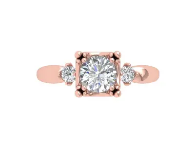 Solitaire Engagement Ring 3D print model 70