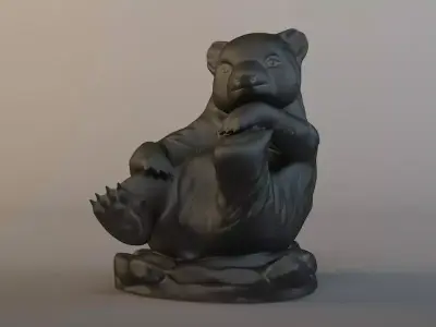 Animal Parts Panda bear Sculpture 3D 3D model