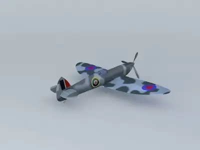 Old British battle plane Free 3D model