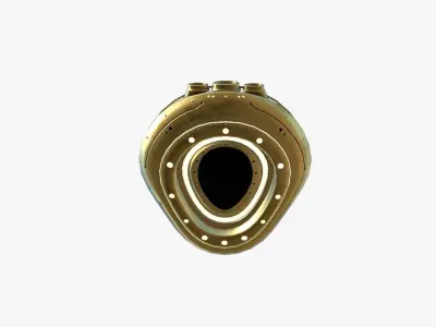 Alien Spaceship UFO C07 Gold - Sci Fi Spacecraft Design Low-poly 3D model