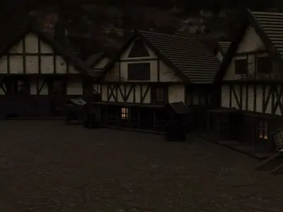 medieval village town 3D model