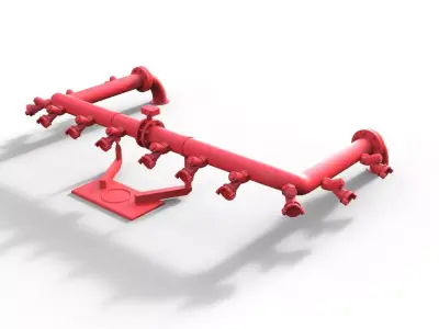 Ring line fire boat Duesseldorf 3D print model
