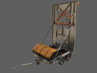 European Arrow Board Trailer 3D model