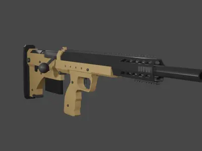 Desert Tech SRS A1 Sniper Rifle Low-poly 3D model