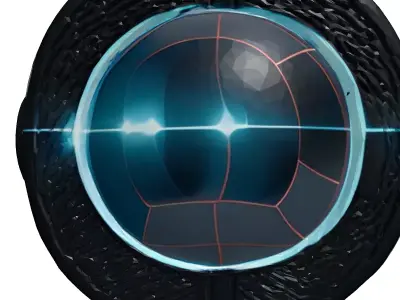 Futuristic Holographic Projector with Cracked Lens 3D model