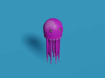 Cute low poly Jellyfish Low-poly 3D model
