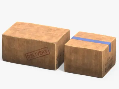 Cardboard Box Low-poly 3D model shop