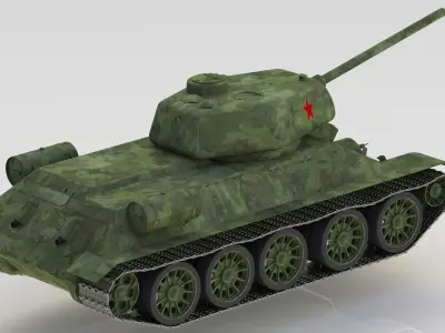 the legendary T-34 tank solidworks 3D model