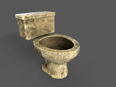 Old toilets wc Low-poly 3D model