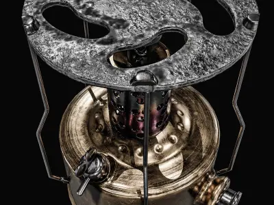 Camping Gas Stove Low-poly 3D model