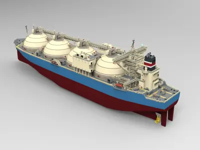 LNG Gas Carrier Low-poly Low-poly 3D model