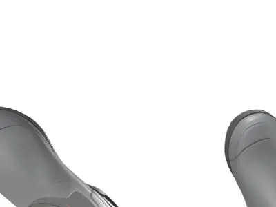 Grey Short Rubber Boots 3D model