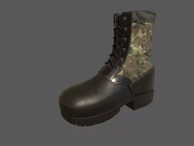  Camouflage Army Boots  Low-poly 3D model