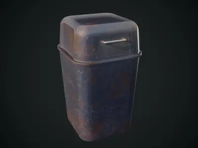 Litter Basket Low-poly 3D model