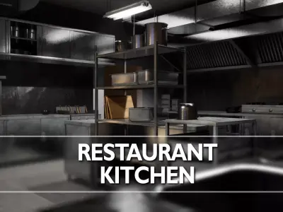 Restaurant Kitchen Asset Pack - 58 Game-Ready Assets Low-poly 3D model