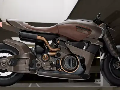 Cyberpunk Concept Motorcycle - High Detail Hard Surface 3D model