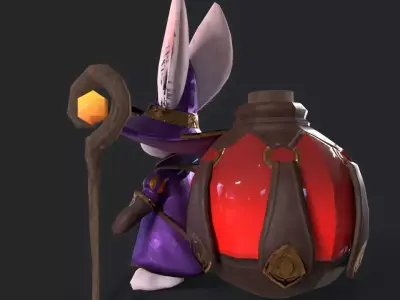 magic rabbit Low-poly 3D model