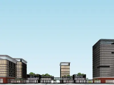 SU model of corporate service center office building 3D model