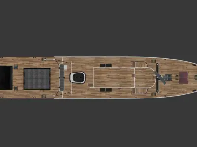 tugboat model 3d fishing boat Low-poly 3D model