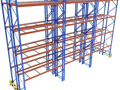 Warehouse Shelf for Pallet Storage 3D model