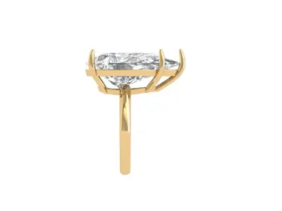 Pear Solitaire Ring 3D print model 5