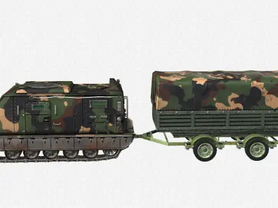 Tracked armored vehicle Low-poly 3D model purchase