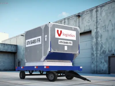 Vlogistics Aviation LD3 Aluminium Cargo Container 3D model