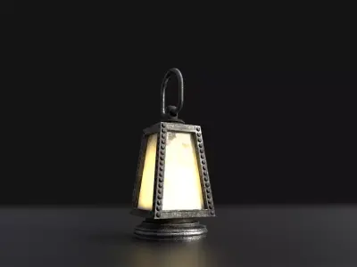 Old Lamp Low-poly 3D model