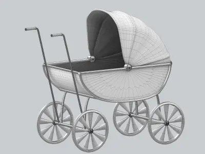 Doll carriage Dolls and their accessories PBR model Low-poly 3D model