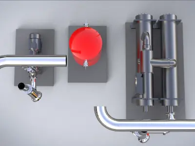 Equipment for pumping units compressors  tanks  heat exchangers 3D model