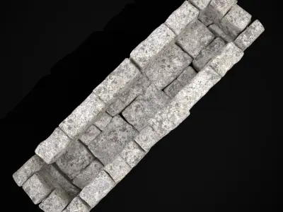 Rustic Stone Fireplace Low-poly 3D model