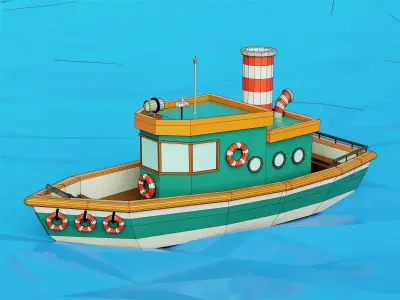 Ship Low Poly Low-poly 3D model