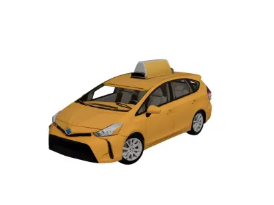 Toyota Prius Taxi Hybrid City Car Commercial Vehicle 3D model