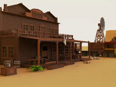 Western Pack - 102 Assets Low-poly 3D model