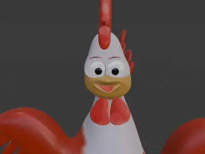3D Rooster Model - Low Poly Stylized Farm Animal for Games Low-poly 3D model