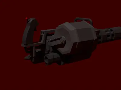 M-134 Minigun lowpoly Low-poly 3D model