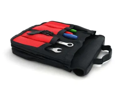 Toolbag with screwdrivar and  spanner 3d model 3D model