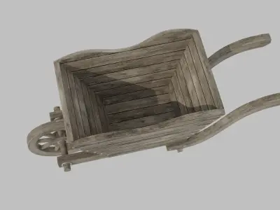 wooden old cart Low-poly 3D model buy