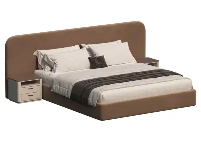 Snow Boucle Bed 3D model