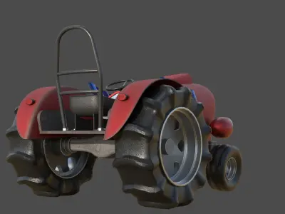 Tractor Game Ready Low Poly Low-poly 3D model 3D model
