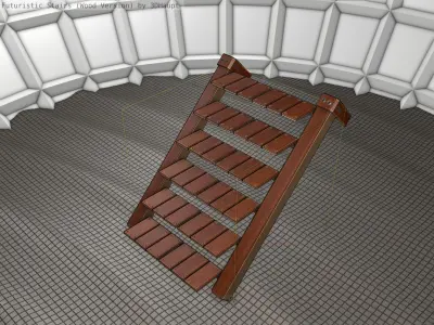 Wood Stairs - Construction Element 14 Low-poly 3D model