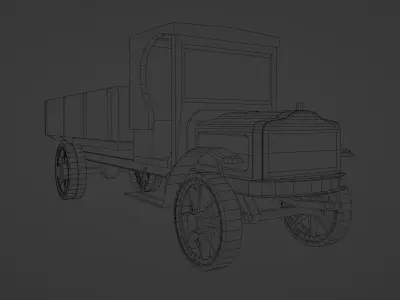 White Truck  Low-poly 3D model
