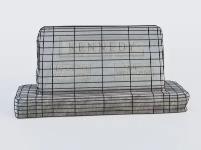 Gravestone Low-poly 3D model 7