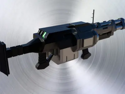 Assault Rifle Minigun 3D model