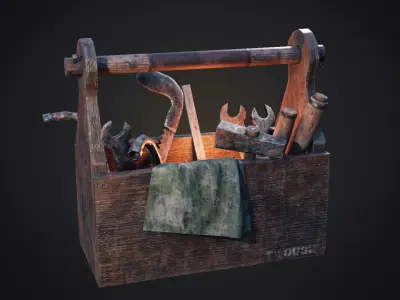 Old Toolbox Low-poly 3D model buy