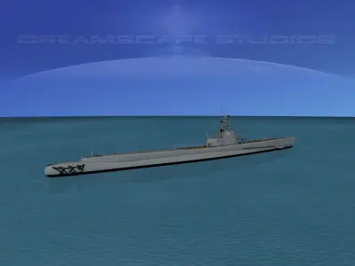 Gato Class Submarine SS-238 USS Wahoo 3D model
