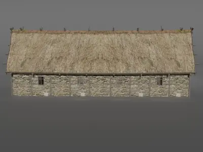 Medieval barn Low-poly 3D model purchase