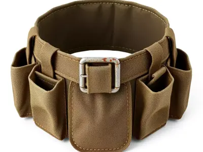 Professional Utility Work Tool Belt Low-poly 3D model