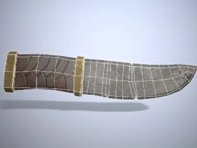 Low poly old knife - Game-ready asset - FPS Low-poly 3D model